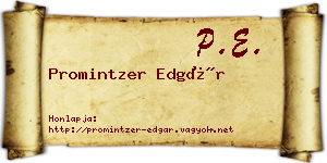 Promintzer Edgár névjegykártya